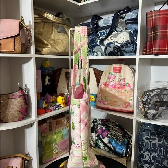 John Deere Pink and Green Patchwork Tote Bag - Picture 3 of 7